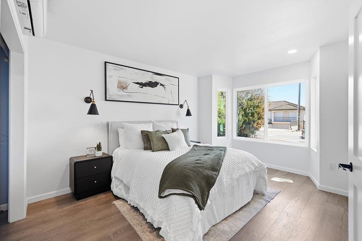 Staged bedroom, modern farmhouse in Sunnyvale