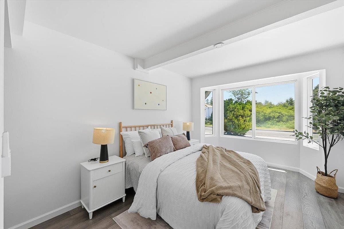 Staged bedroom, modern farmhouse in Sunnyvale