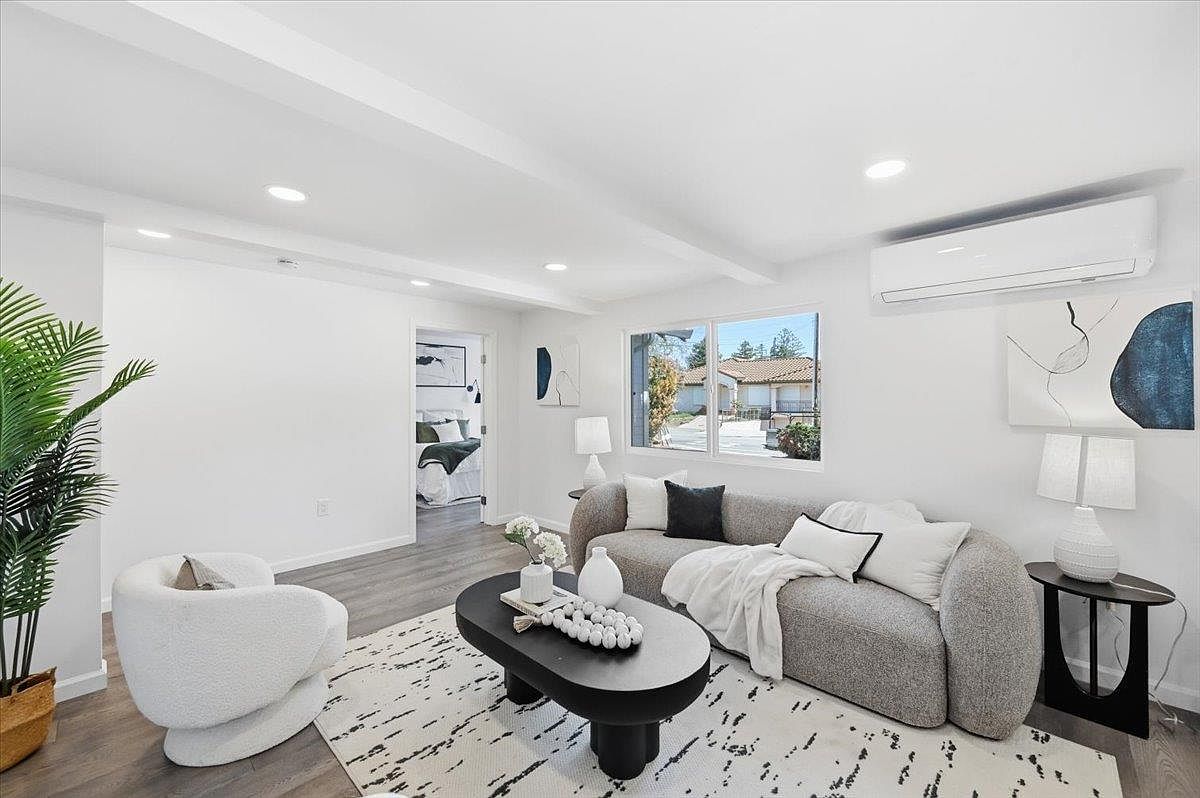 Staged living room, modern farmhouse in Sunnyvale