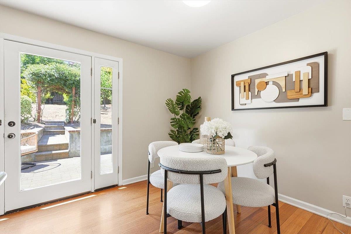 Dining room patio door, garden cottage in Saratoga