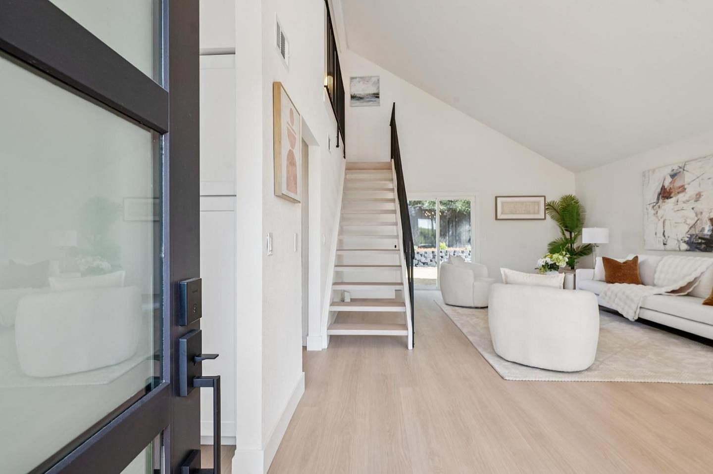 Staged entry, terracotta remodel in Petaluma