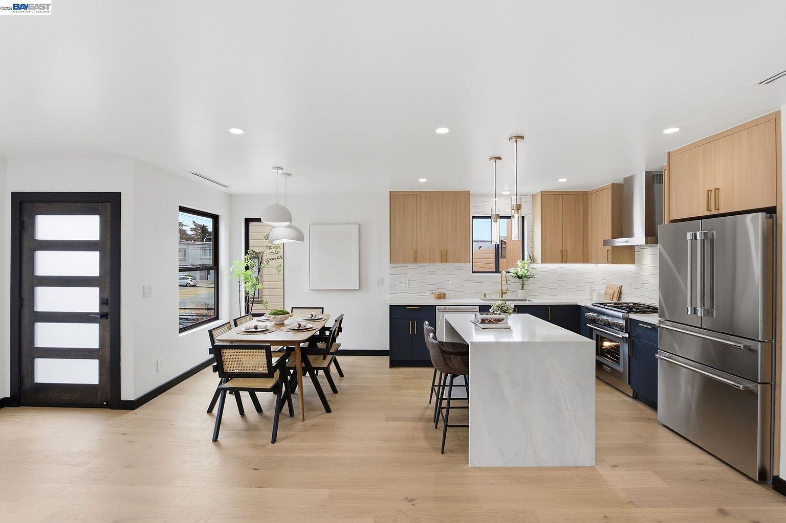 Kitchen and dining area, modern rebuild in San Francisco