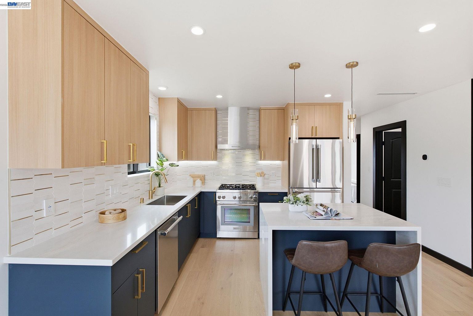 Staged kitchen, modern rebuild in San Francisco