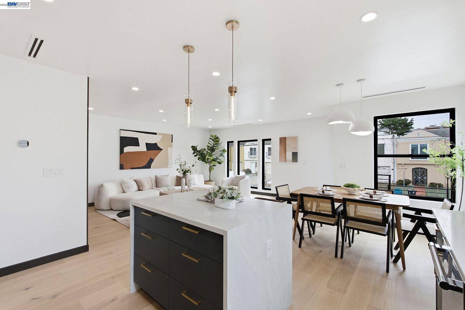 Open floor plan, modern rebuild in San Francisco