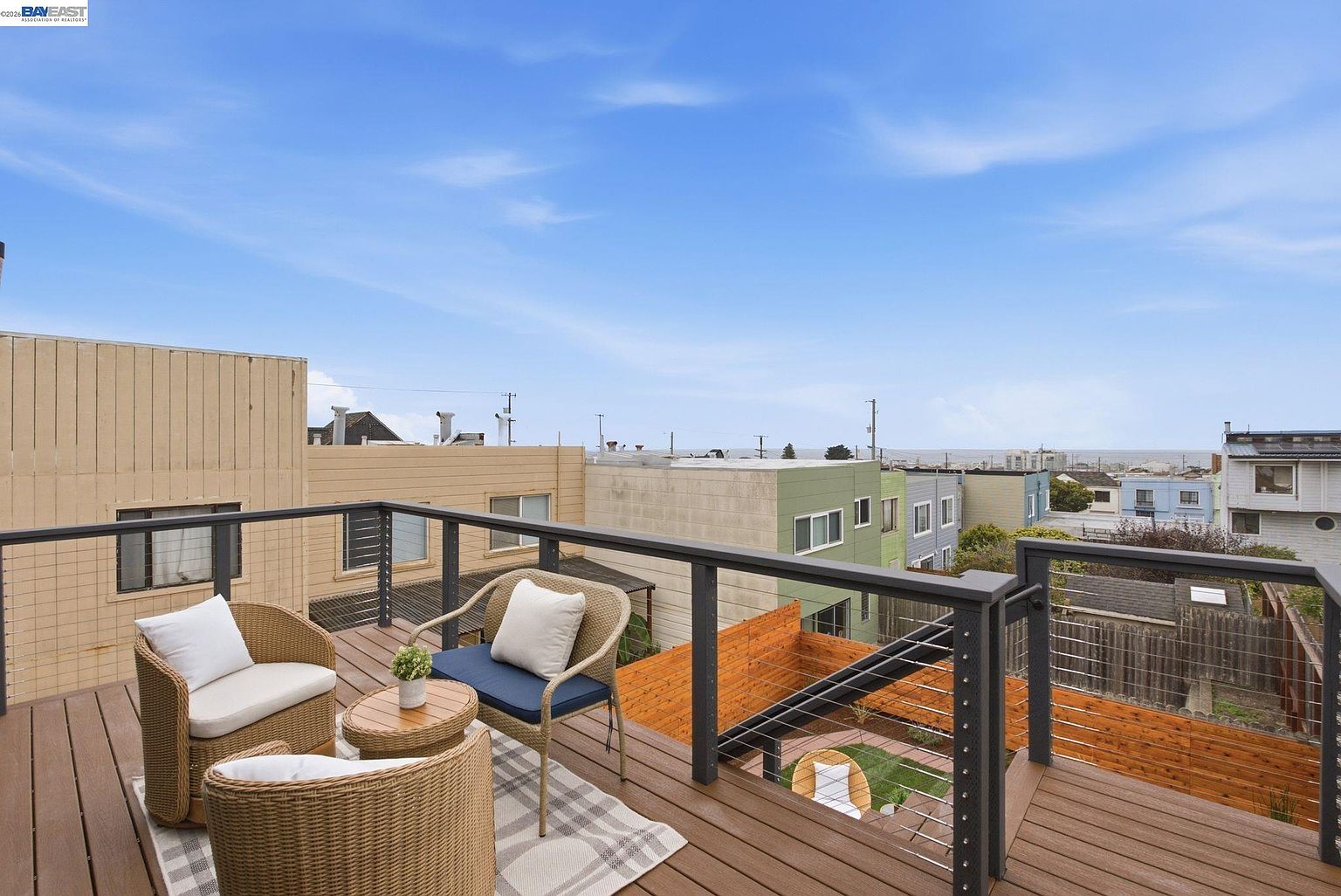 Styled roof deck, modern rebuild in San Francisco